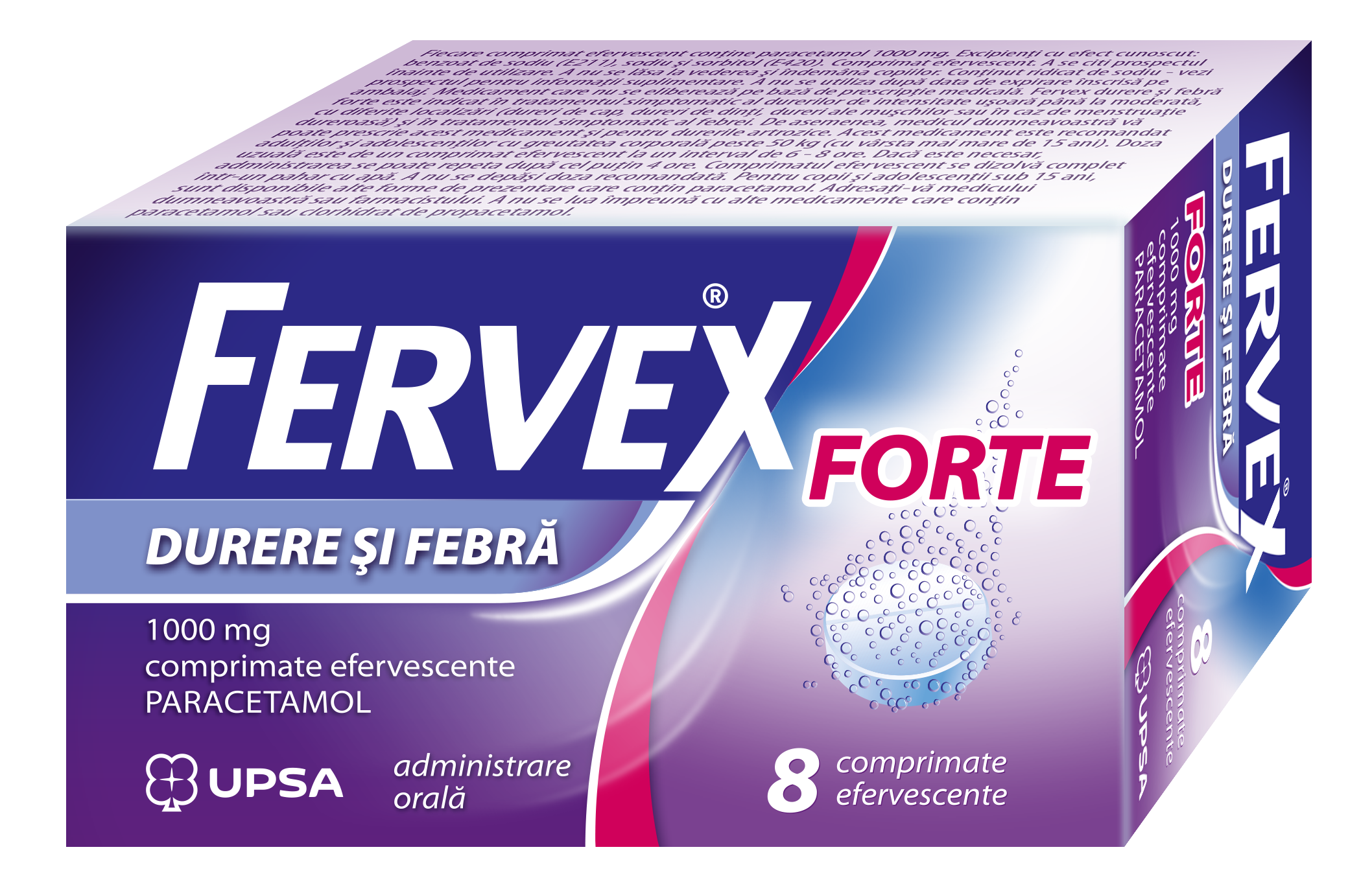 FERVEX Durere și Febră FORTE 1000mg comprimate efervescente