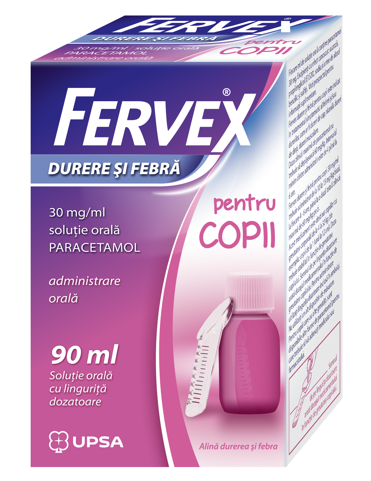 FERVEX Durere și Febră pentru copii 30mg/ml soluție orală